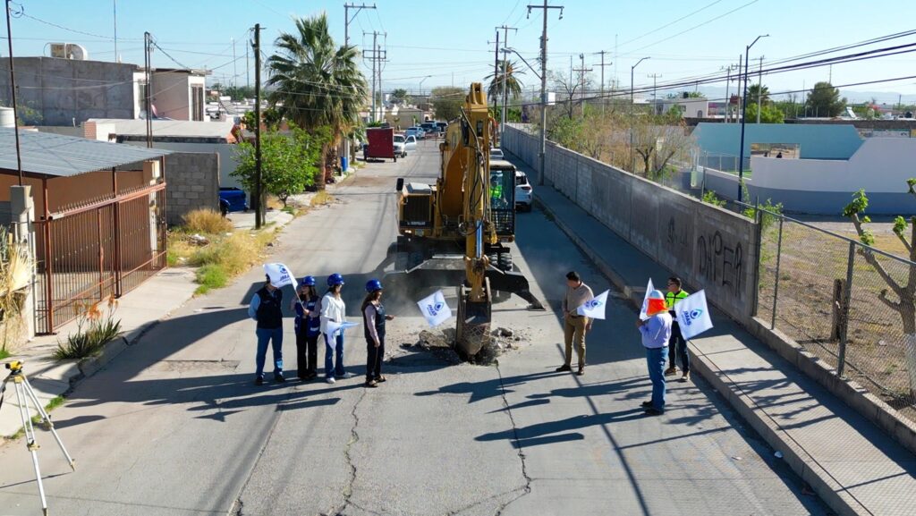 JMAS Meoqui ejecuta obra hidrosanitaria con recursos propios en Villas de San Pedro