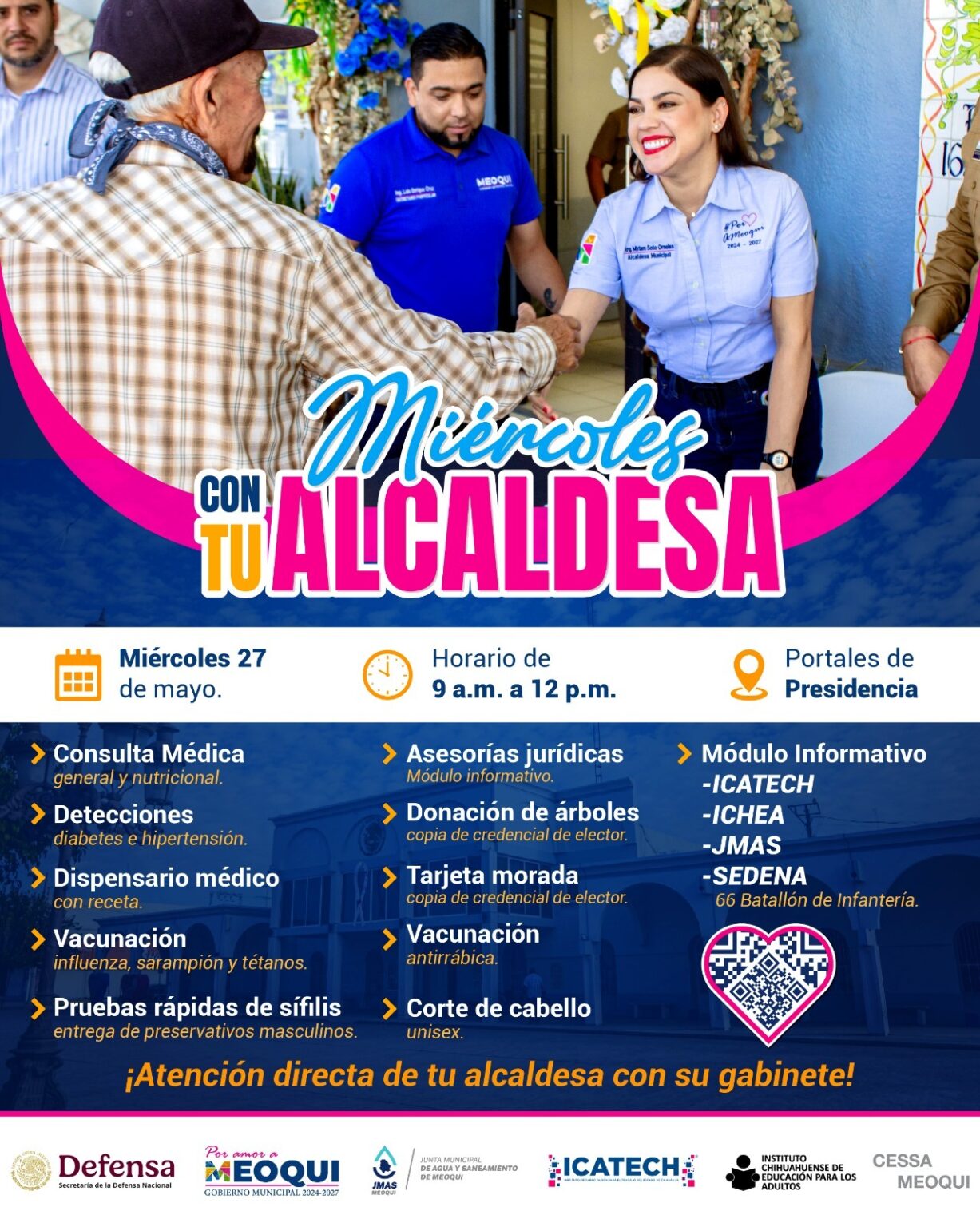 Invitan a aprovechar atención directa y servicios gratuitos en Meoqui en el “Miércoles con tu Alcaldesa”