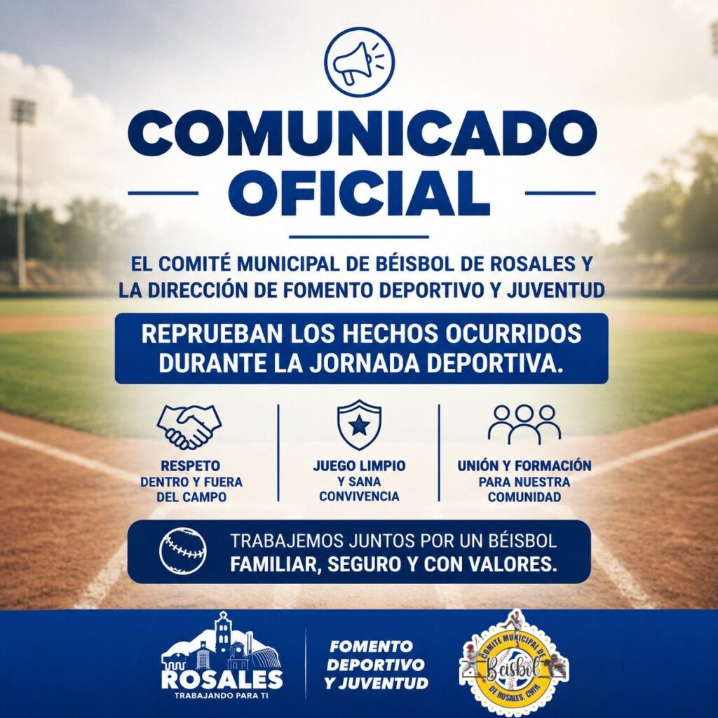 Postura de Rosales ante hechos ocurridos durante jornada deportiva el fin de semana pasado