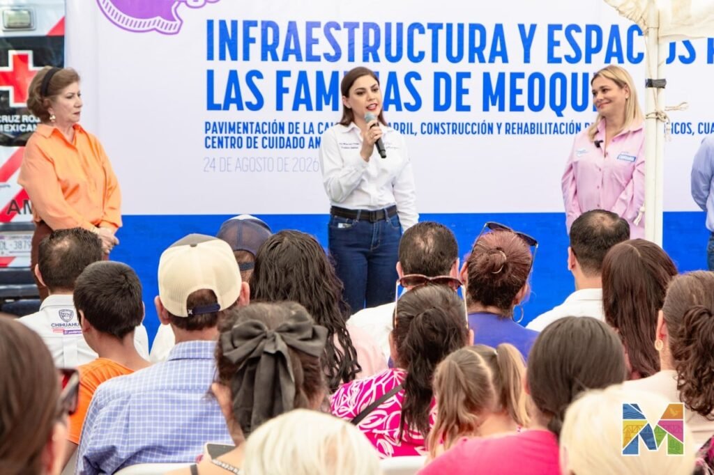 Encabezan Maru Campos y Miriam Soto arranque de obras en Meoqui por más de 15 MDP