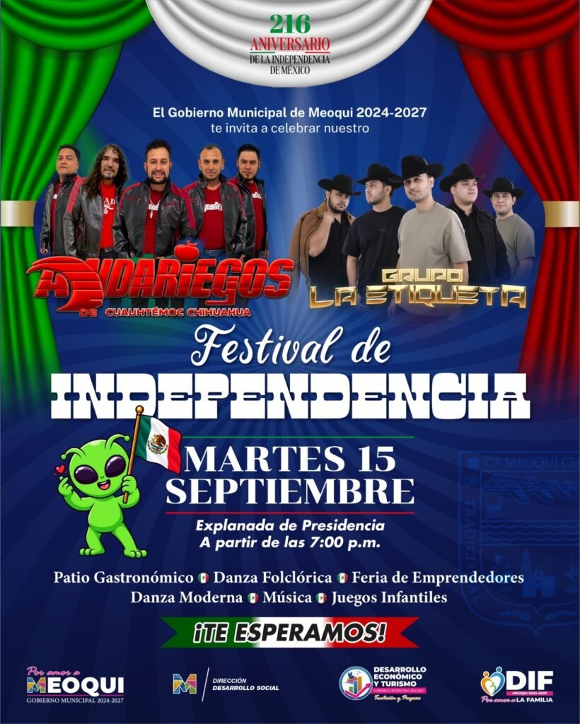 ¡Viva México! Invitan en Meoqui a celebrar el Grito de Independe