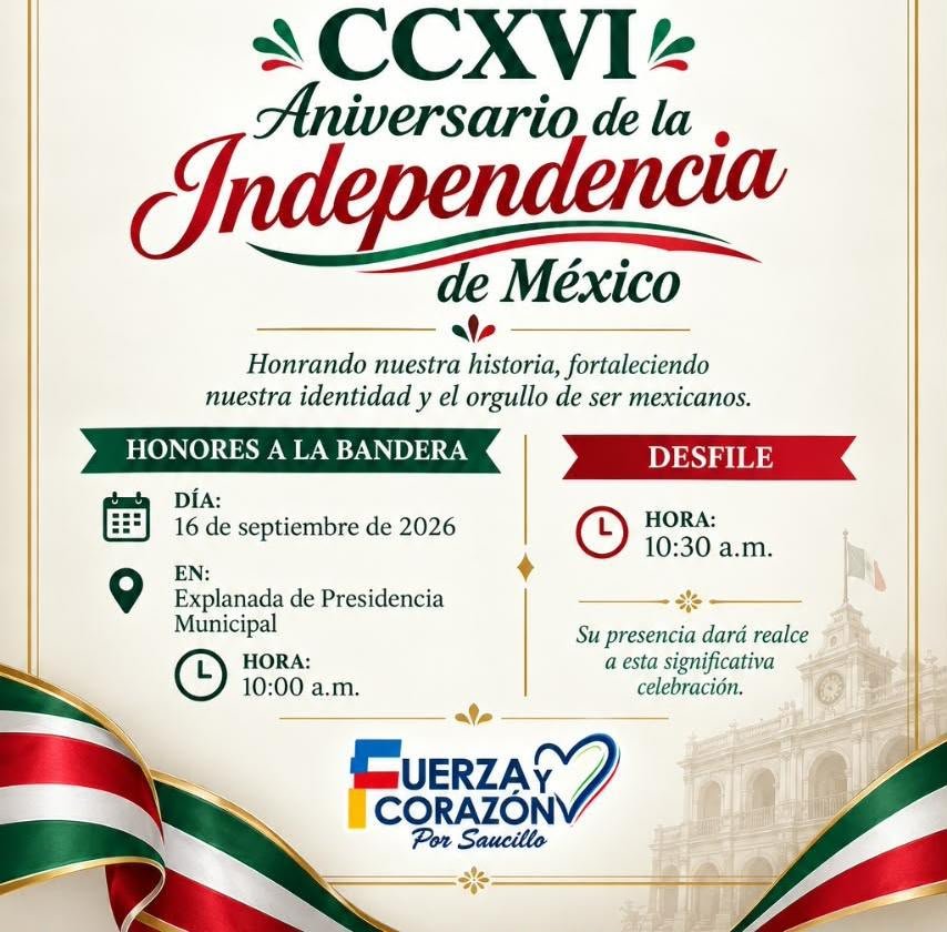 Fito Gardea invita al Desfile Cívico-Militar por el Día de la Independencia